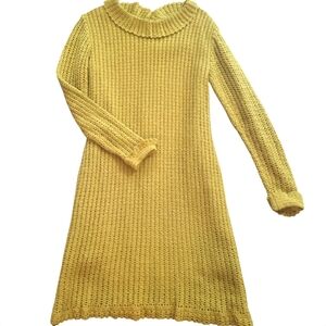 Handmade Crochet Long Sleeves Vintage Straight Above the Knee Cocktail Dress